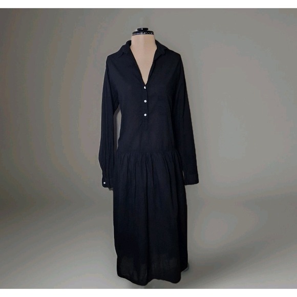 Grayson The Changemaker Dress Siz 04 (Large)  Black Button Front Long Sleeve - Picture 9 of 16